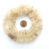 Rock Crystal Rough Disc Beads, Ancient African