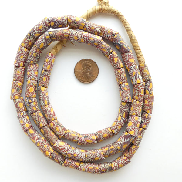 Millefiori, Antique Venetian Trade Beads, Matched Small Beads, 12x7