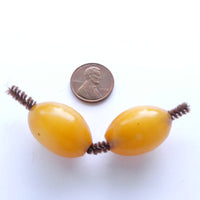 African Amber, Vintage Light Amber Opaque Ovals, 24x16, Sold Individually