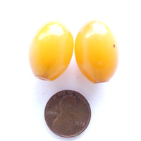 African Amber, Vintage Light Amber Opaque Ovals, 24x16, Sold Individually