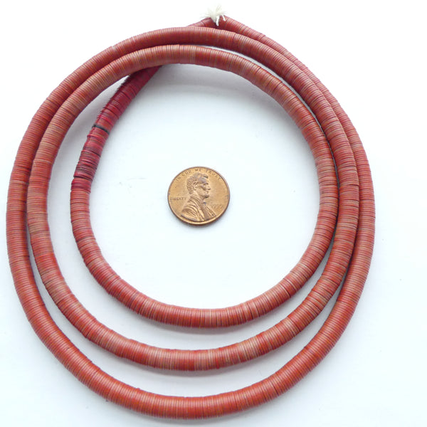 Vinyl, Vintage Red 6mm Diamater on 33" inch strands