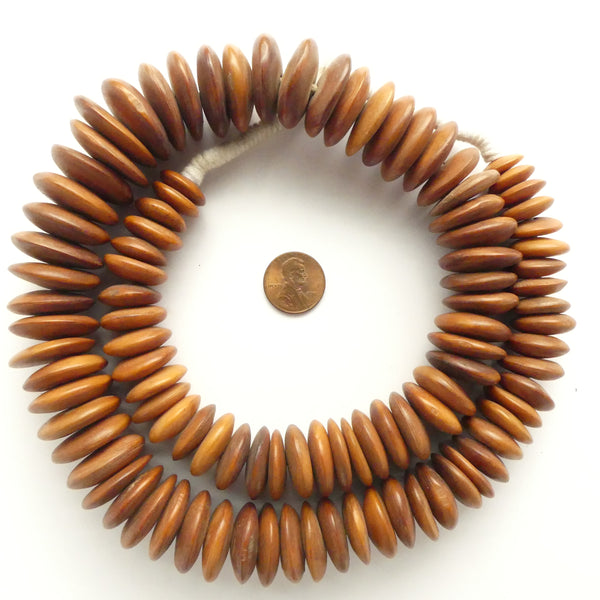 Bone Rondelles, African, X-Large Graduated 14-27mm