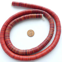 Vinyl, Vintage Mostly Red 12mm Diameter on 32" Strands