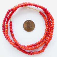 White Hearts, New Round Red 4-5mm on 22-inch Strands