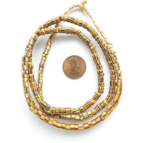 Striped Antique Venetian Glass Slices 3-4mm