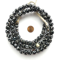 Skunk & Zen, Antique Venetian Lampwork Black & White Mixed Strand
