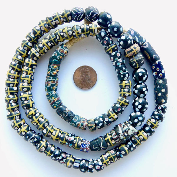 Tic Tac Toe Variation and Other Interesting Venetian Lampwork on Black