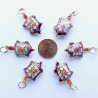 Enameled Turtle, Purple, Orange, Aqua