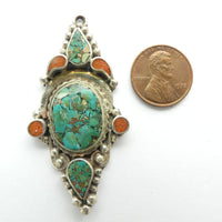 Himalayan Pendant with Natural Green Himalayan Turquoise