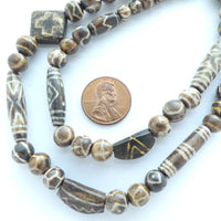 Pumtek Beads, Assorted Smaller Shapes and Sizes on 20-inch Strands