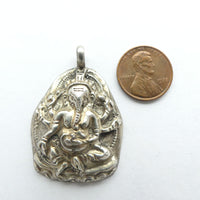 Indian Silver Ganesha Pendant 43x30mm