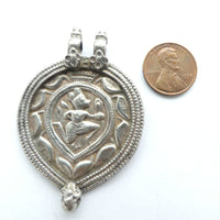 Indian Silver, Vintage Pendant Featuring Hanuman, 50x40mm