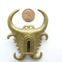 Mamuli, Indonesian Ornament, Solid Brass, 2.5x2 inches