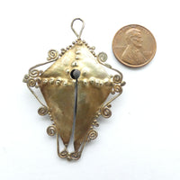 Mamuli, Indonesian Ornament, Small Brass 2.5x1.5 inches