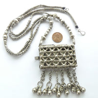 Unique Vintage/Antique Silver Necklace with Drawer Pendant