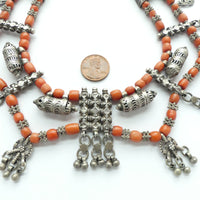 Yemeni Vintage Silver and Coral Necklace