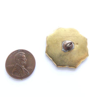 Shakudo Button, Antique Japanese, Phoenix Design, 30mm