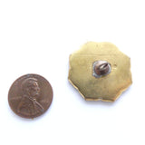 Shakudo Button, Antique Japanese, Phoenix Design, 30mm