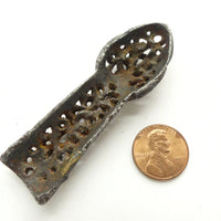 Tibetan Antique (17th Century) Ornamental Object, Iron and Gold 3 Inches Long