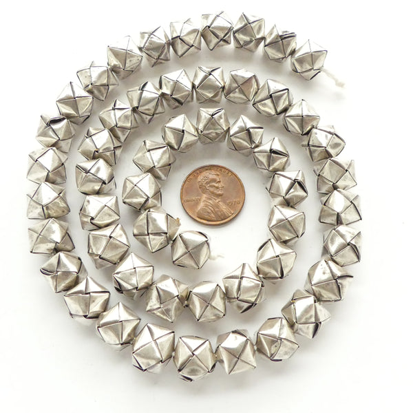Thai Silver, Origami Beads, Medium Cube 10mm, Sold Individually