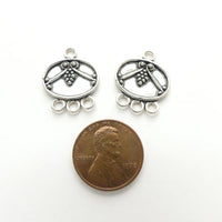 Indian Silver, One to Three Connectors/Earring Parts, 18x20mm, Sold by Pair