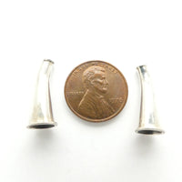 Indian Silver Cones, Curved, 21mm long, Sold by the Pair