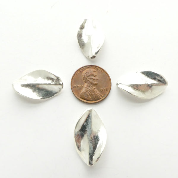Thai Silver, Twisted Smooth Flat Oval, 24x9mm