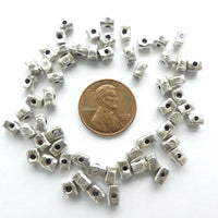 Thai Silver, Small Stamped Toggle Beads, 3x5mm, Sold Individually