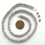 Thai Silver, Small Oblate Stamped Bead, 3x5mm, Sold Individually