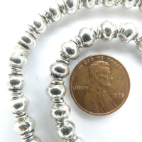 Thai Silver, Smooth Collared Bead, Medium 6x6mm, Sold Individually