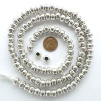 Thai Silver,  X-Large Large-Hole Stamped Bead, 7x9mm, Sold Individually