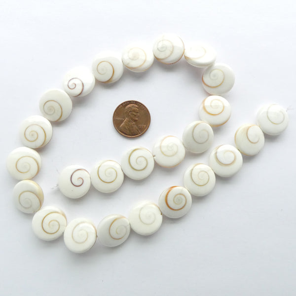 Shiva Eye Shell, Large Shiva Eye Beads, 15mm, Sold Individually