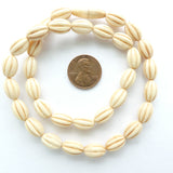 Bone, Strand of Oval Melons, Tea-Stained, 12x8mm