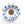 Blue & White Porcelain, Round 10mm, Sylized Petals Design, Set of 10