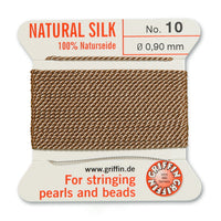 Silk, Carded 2 Meters with Needle, Beige Size 10