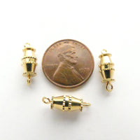 Clasp, Gold Tone, Barrel Screw Clasps, 16mm, Set of 3