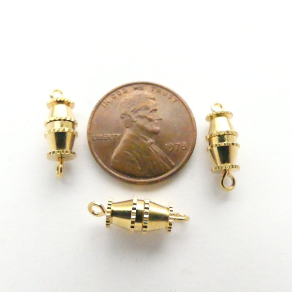 Clasp, Gold Tone, Barrel Screw Clasps, 16mm, Set of 3