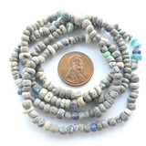 Indo-Pacific Beads, 4mm, Mostly Grey, 24" Strands