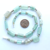 Ancient Glass Made into New Rectangular Beads