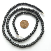 Indonesian Spacer Beads, 4-6mm Black Matte, 23" Strands