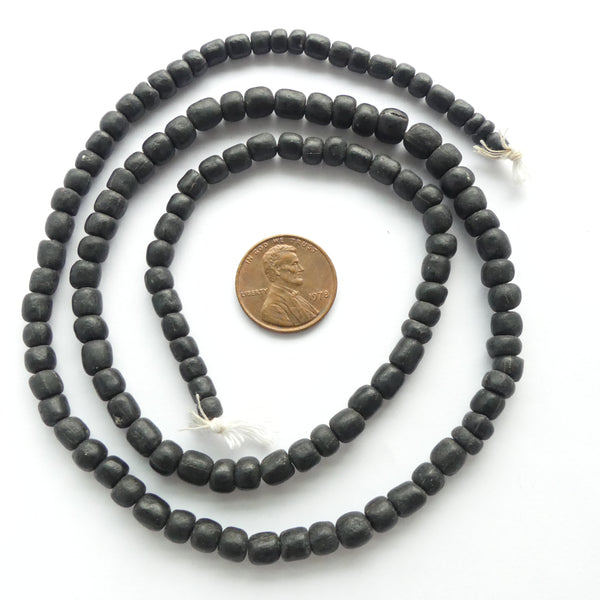 Indonesian Spacer Beads, 4-6mm Black Matte, 23" Strands