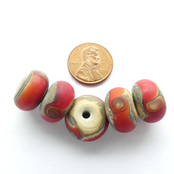 Alethia Donathan Rondelles, Red, 8x14mm, Sold Individually