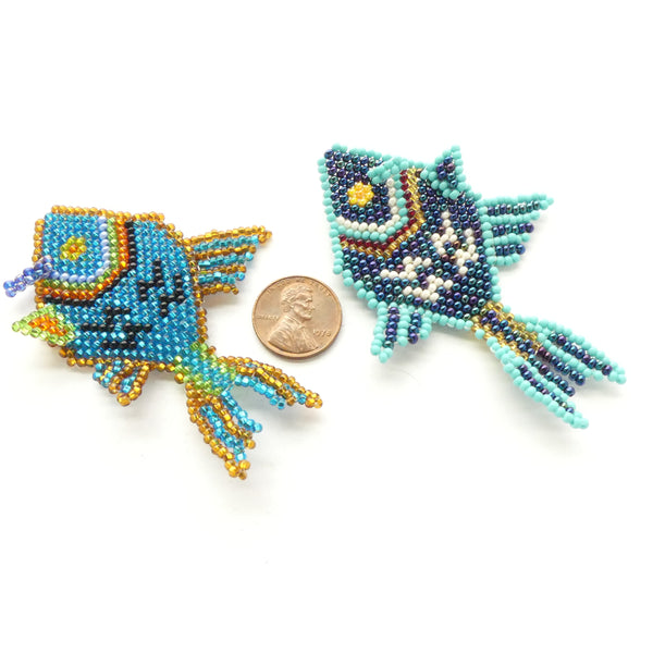 Beaded Fish Embellishments for Wearables, 3 Inches Long, Sets of 4