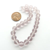 Czech Glass Smooth Round "Druks" 8mm, Very Light Amethyst Matte, Strands of 25