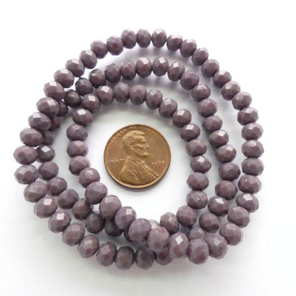 Faceted Glass "Dragon Crystal" 4x6mm Purple Opaque