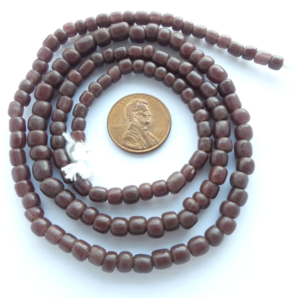 Indonesian Spacer Beads, 4-6mm Dark Chocolate Matte, 23" Strands
