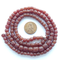 Indonesian Spacer Beads, 4-6mm, Medium Brown Matte, 23" Strands