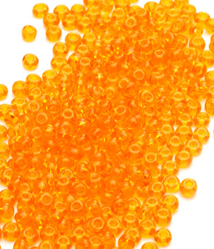 Seed Beads Size 6, Translucent Orange