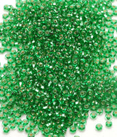 Seed Beads, Size 8, Silver-lined Light Kelly Green