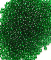 Seed Beads, Size 8, Transucent Kelly Green